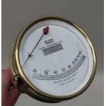 A BRASS 'EDNEY HAIR HYGROMETER' calibrated dial, 12cm diameter