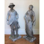 IN THE MANNER OF JOHN CHEERE (1709-1878) A pair of lead garden statues, an Irish Lady and