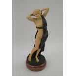 A FIGURINE IN THE ELEPHANTINE ART NOUVEAU STYLE, of classical form, semi clad female, base metal and