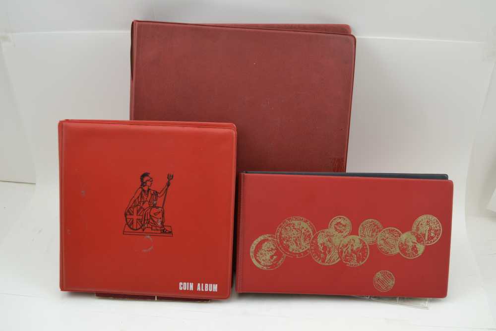 A COLLECTION IN THREE ALBUMS OF UK COINAGE, mostly from 1946/1967 ranging from the farthing to the