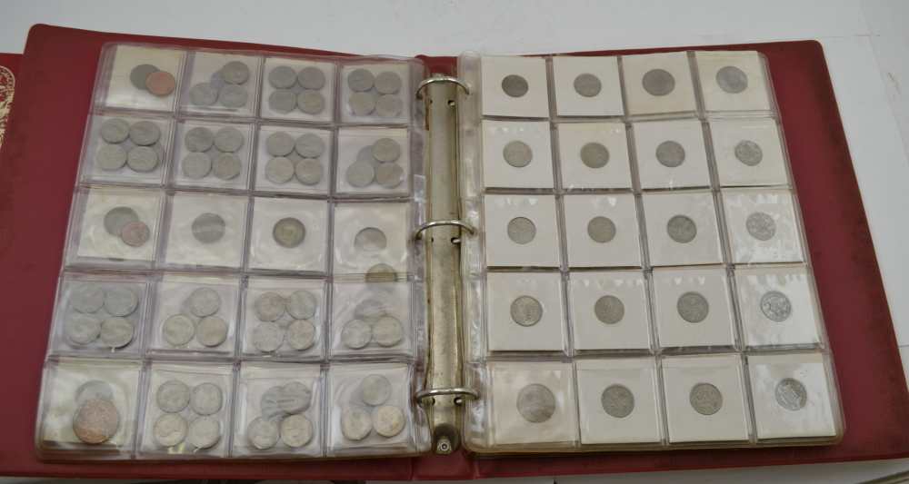 A COLLECTION IN THREE ALBUMS OF UK COINAGE, mostly from 1946/1967 ranging from the farthing to the - Image 4 of 4