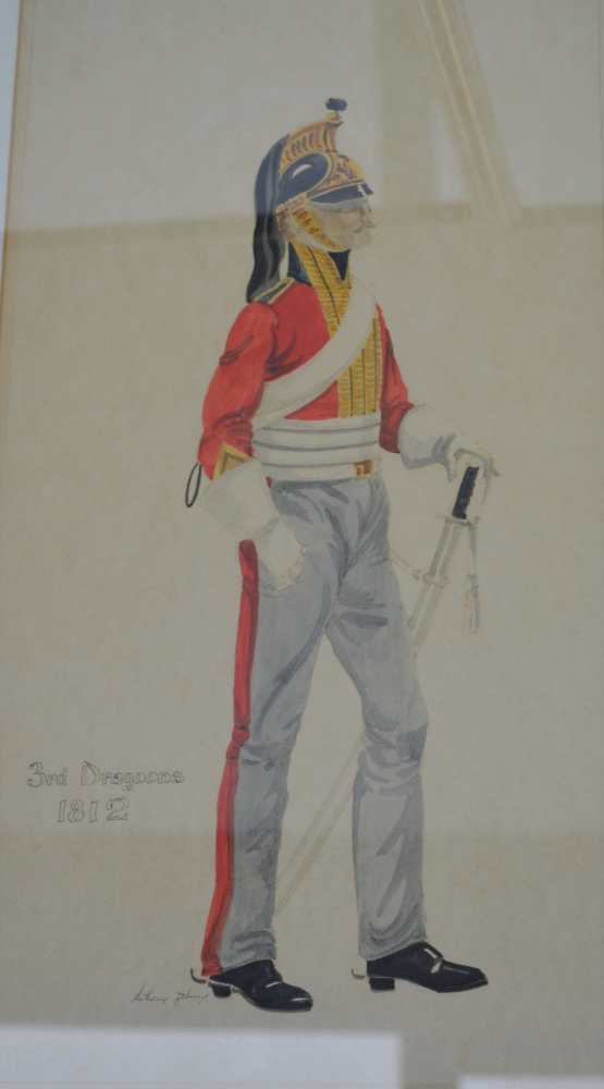 ANTHONY JOHN "European Military Uniform Studies", a collection of seven watercolour paintings of the - Image 6 of 7