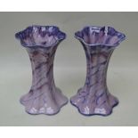 A PAIR OF WARDLE ART POTTERY STAFFORDSHIRE VASES, pottery/design number; 710581/1925, 25.5cm high