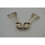 THOMAS WATSON SIX GEORGIAN FIDDLE PATTERN SILVER TEASPOONS, Newcastle 1808, weight; 109g