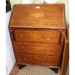 A SLENDER INLAID MAHOGANY BUREAU of typical form & construction