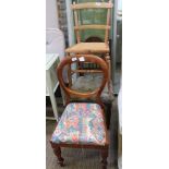 THREE WOODEN FRAMED CHAIRS, various