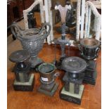 A SELECTION OF DECORATIVE URNS & VESSELS various