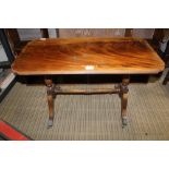 A BRASS INLAID MAHOGANY RECTANGULAR TOPPED COFFEE TABLE