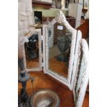 A TRIPLE PLATE DRESSING TABLE TOP MIRROR with gilt highligh moulded frames