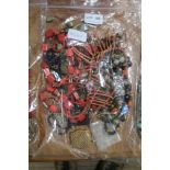 A SEALED BAG OF COSTUME JEWELLERY & associated items