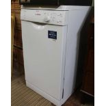 A WHITE FINISHED BOSCH SLIMLINE DISHWASHER