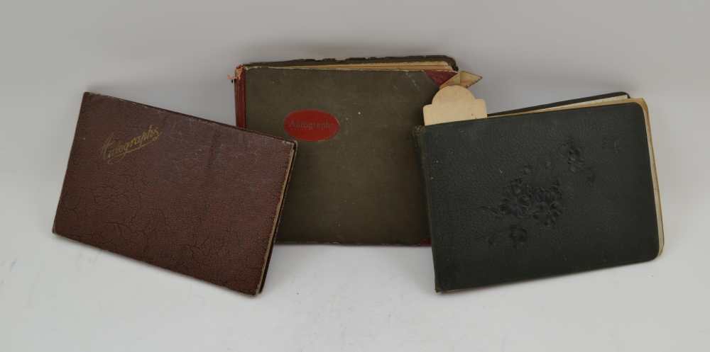 THREE EARLY 20TH CENTURY AUTOGRAPH BOOKS, containing various drawings, Botanical, comical,