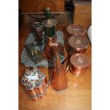 A SELECTION OF DOMESTIC COPPER WARES the majority from 19th & 20th century to include a Bennam &