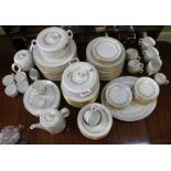 AN EXTENSIVE ROYAL WORCESTER VERONA PATTERNED TEA & DINNER SERVICE, plain white glazed with over