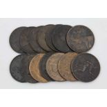 A QUANTITY OF BRITISH HALFPENNY COINS, date range; 1861-1928