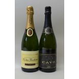 NICHOLAS FEUILLATTE NV champagne, 1 bottle CAVA NV sparkling, 1 bottle (2)