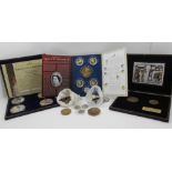 A COLLECTION OF COMMEMORATIVE COINS, including; boxed "Portraits of a Princess" (Diana, Windsor