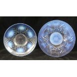 A MOULDED OPALESCENT GLASS BOWL, in the style of Lalique "Coquilles" design, 22.5cm in diameter,