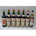 MARTINI ROSSO VERMOUTH, 5 bottles DUBONNET, 1 bottle and CINZANO, 1 bottle (7)