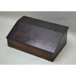 A PART 18TH CENTURY OAK FINISHED BIBLE BOX, with later additions to the interior, having three-