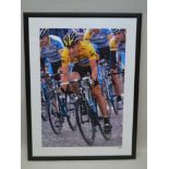 A LIMITED EDITION SIGNED PHOTOGRAPH OF LANCE ARMSTRONG