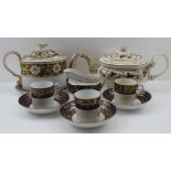 A COLLECTION OF EARLY 19TH CENTURY ENGLISH PORCELAIN, to include; two tea pots, with cobalt blue,