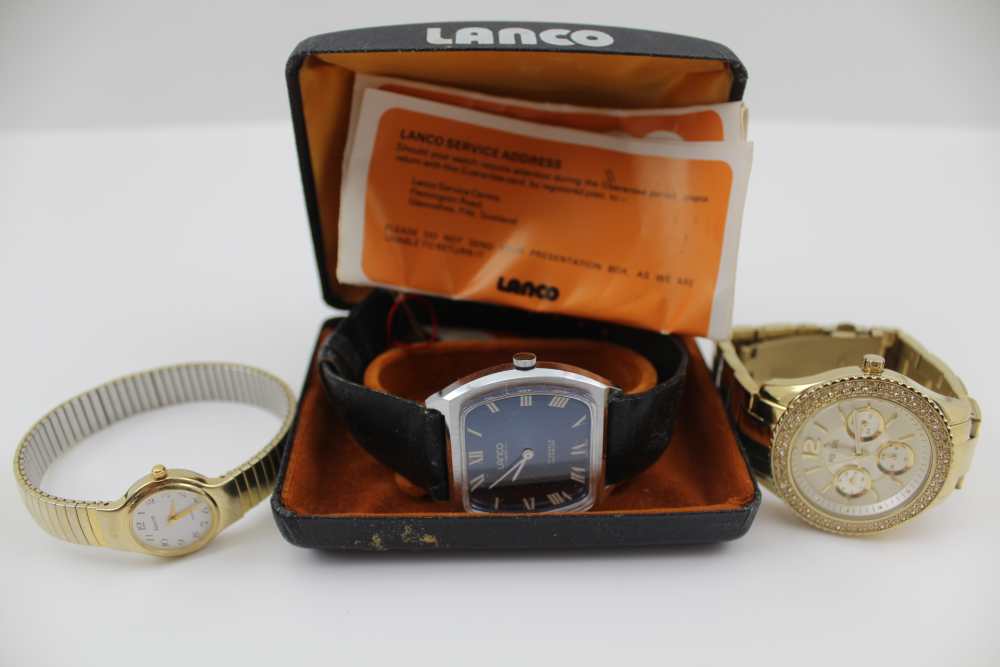 A QUANTITY OF WATCHES, including the makers; Fossil, Accurist and Lanco, various watch movements, - Image 3 of 4