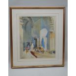 R.H. KITSON (R.B.A) "Port de Tunis", Watercolour sketch study of a North African market stand,