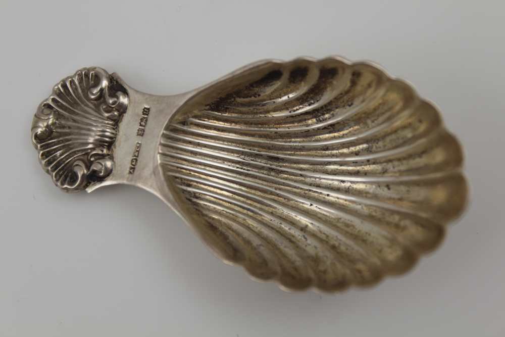 A. MARSTON & CO. A SILVER TEA CADDY SPOON, scallop design terminal and bowl, Birmingham 1969,