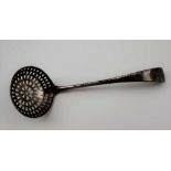 PETER & ANN BATEMAN A GEORGE III SILVER SIFTING LADLE, Hanoverian handle, London 1794, weight; 47g