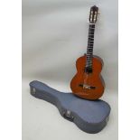 A MURO DEL ALCOY HAND-MADE ALHAMBRA SPANISH GUITAR, dated 1977, having internal mic, 101cm in length