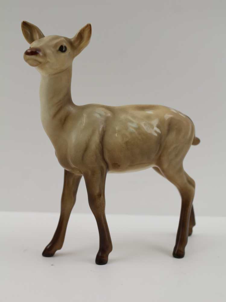 A BESWICK "HIGHLAND" HORSE, 18cm high, together with a BESWICK BROWN HORSE and a BESWICK FALLOW DEER - Image 6 of 7