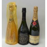 MOET ET CHANDON NV, 1 bottle PONGRACZ 2002 sparkling,1 bottle CAVA sparkling, 1 bottle