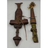 TWO KNIVES & SCABBARDS, of probable North African origin