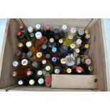 A SELECTION OF FORTY MINIATURES; WHISKY GIN & LIQUEURS, in wooden box