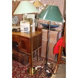 THREE VARIOUS MODERN FLOOR STANDING STANDARD LAMPS