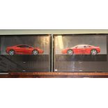 A PAIR OF MODERN "FERRARI" CAR PRINTS