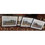 A SET OF FOUR ACKERMAN COACHING PRINTS in slender hogarth frames.