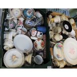 TWO BOXES CONTAINING A LARGE SELECTION OF DOMESTIC POTTERY & PORCELAIN ETC.