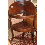 A GEORGIAN DESIGN MAHOGANY CORNER WASH STAND