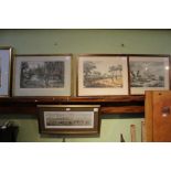 FOUR VARIOUS COLOURED PRINTS of a field sporting nature