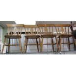 A SET OF FOUR MODERN BEECHWOOD SOLID SEATED KITCHEN CHAIRS