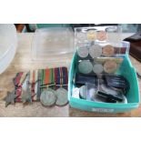 A MEDAL GROUP together with a box containing COLLECTOR'S COINAGE etc.
