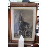 A 19TH CENTURY BLACK & WHITE PRINT DEPICTING THE MASTER OF HUNT, in period Oxford design frame