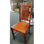 A PAIR OF SLAT BACK SOLID SEATED CHAIRS