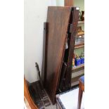 A REPRODUCTION OAK RECTANGULAR TOPPED DRAWLEAF TABLE, currently dismantled for ease of