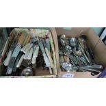 TWO BOXES CONTAINING A LARGE & VARIED SELECTION OF CUTLERY
