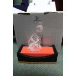 SWAROVSKI SILVER CRYSTAL "PANTHER", seated, 10cm high, in original box