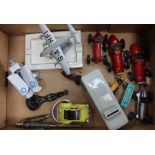 A BOX CONTAINING A SELECTION OF COLLECTOR'S MODELS to include aircraft and racing cars, some by "