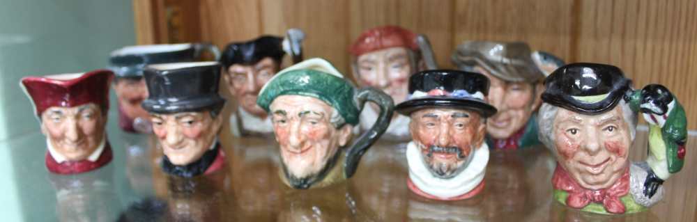 NINE VARIOUS ROYAL DOULTON SMALL SIZED CHARACTER JUGS